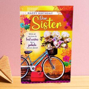 Fun and Festive Birthday Wishes Greeting Card for Sister