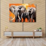 Grey Dominance Majestic African Elephant Painting