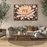 White Lotus Flowers with Golden Touches