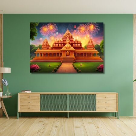 Ram Mandir Celebration with Fireworks Display