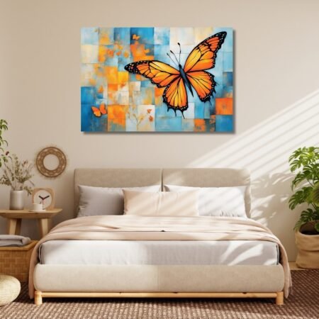 Butterfly with Abstract Background Art