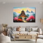 Serene Pagoda in Mountain Landscape