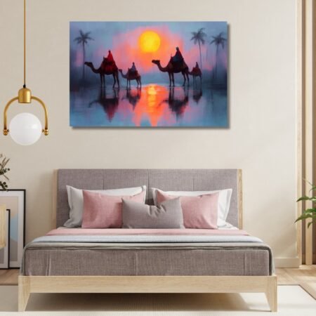 Camel Rider Under Moonlit Tree