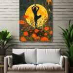 Digital Art Yoga Illustration Inside the Moon