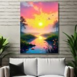 Sunset Over River