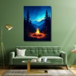 Campfire in Mountain Sky
