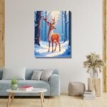 Silent Snowfall with a Gentle Deer