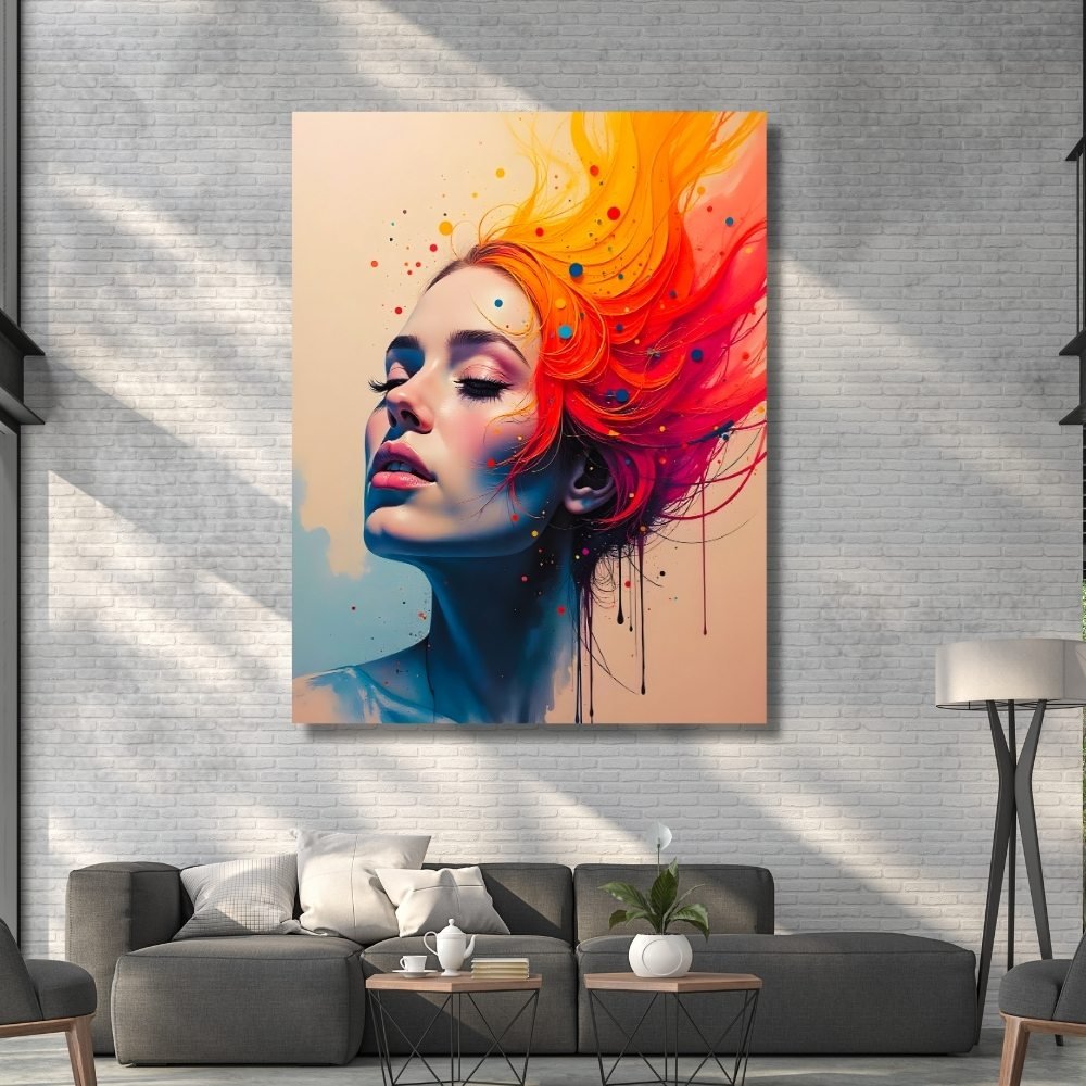Girl in Abstract Art