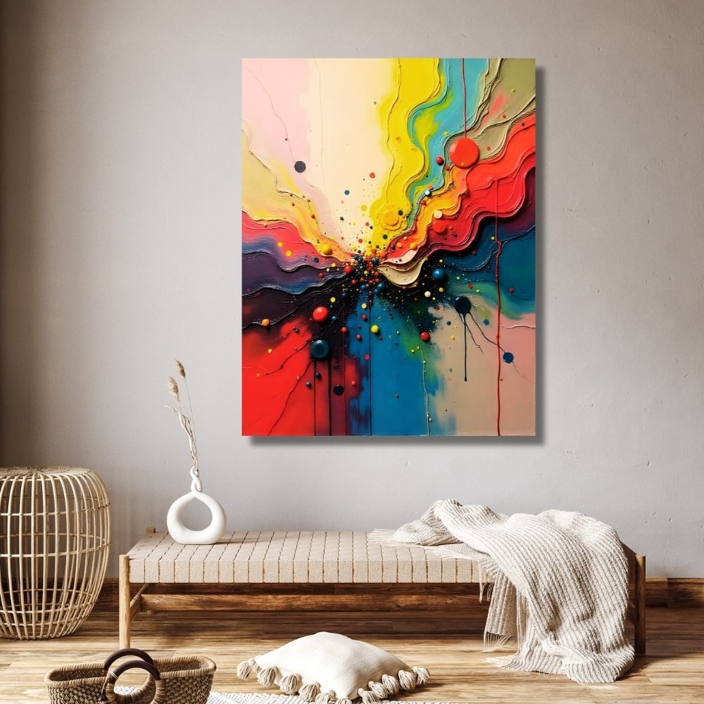 Rainbow Liquid Flow in Abstract Painting