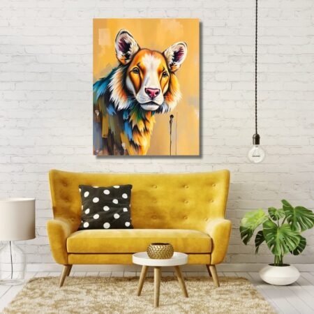 majestic lion abstract art