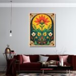 Stylish floral frame artwork