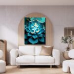 Om in Blue Lotus Petals Artwork - Image 3
