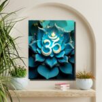 Om in Blue Lotus Petals Artwork - Image 4