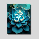 Om in Blue Lotus Petals Artwork - Image 5