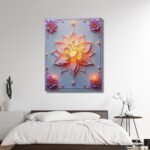 White Lotus Bloom with Spiritual Om