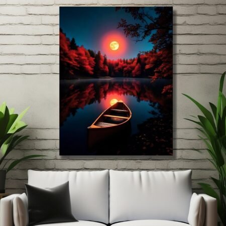 Lake with Boat Artwork