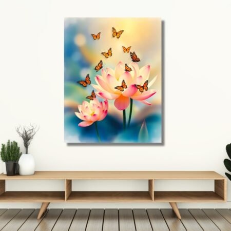 Dancing Butterflies on Lotus