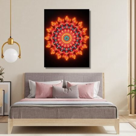 vibrant neon mandala artwork