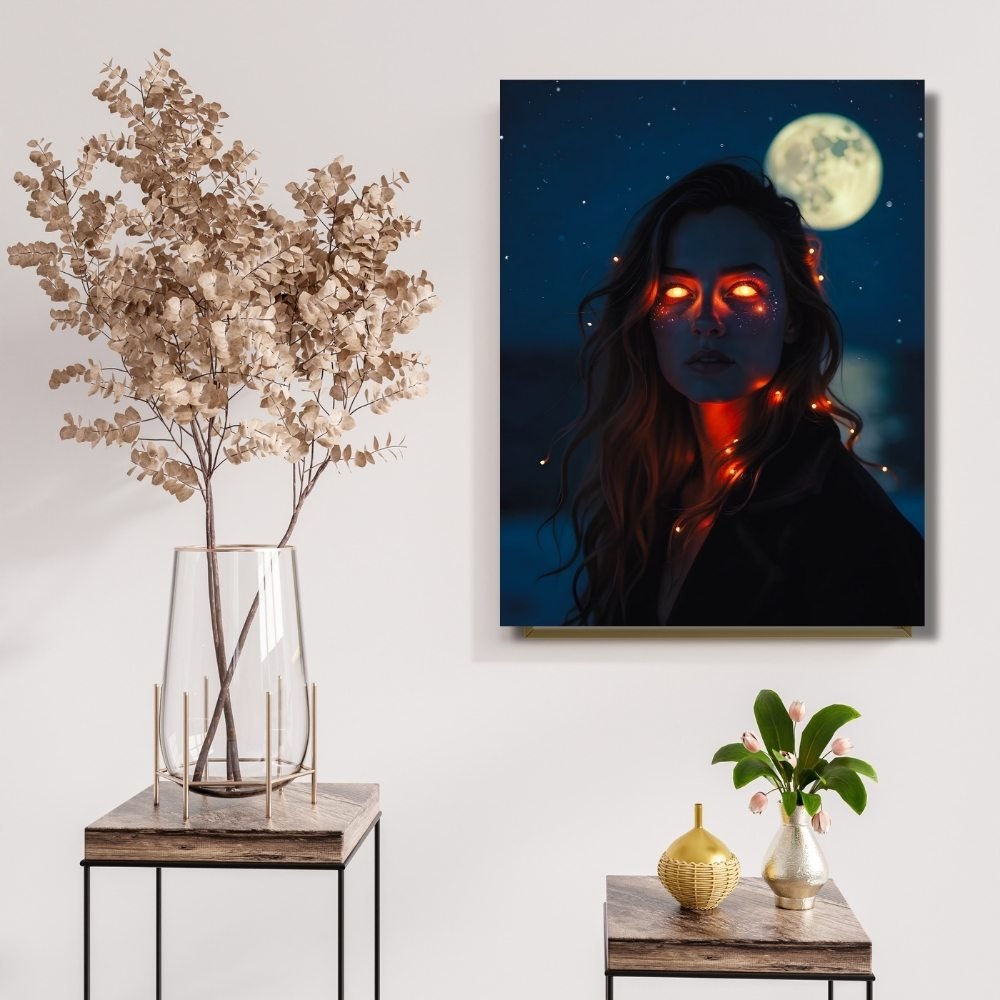 radiant gaze light-eyed girl artwork,