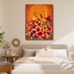 Colorful Tulips with Fresh Green Leaves