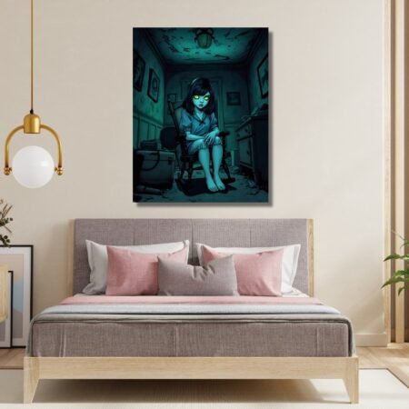 Haunted Girl in a Scary Room