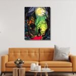 man at cursed house painting