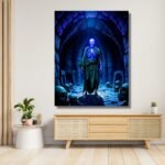 ethereal skeleton draped artwork