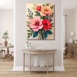 Colorful Blossoms with Green Leaves
