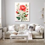 blooming flower with buds artwork