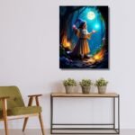 little girl in nature artwork,