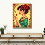 Vintage Girl with Flowers"