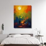 Man Under Moon in Abstract Form