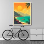 Ship on Mountain Beach Artwork - Image 4