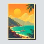 Ship on Mountain Beach Artwork - Image 5