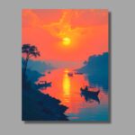 Lush Trees by River with Boats - Image 5