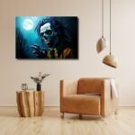 Skull Phantom Beneath the Full Moon