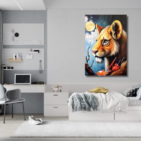 Lion under Moon